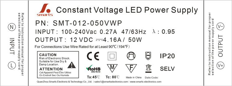 12 volt 50w power supply