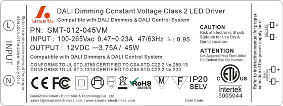  dali constant voltage dimmable LED driver