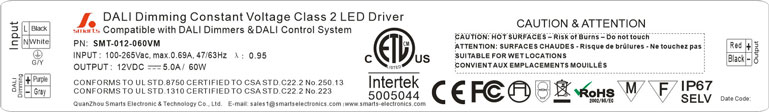 ac dc dimmable led strip driver 12v 60w