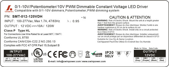 0-10V dimmable led power supply
