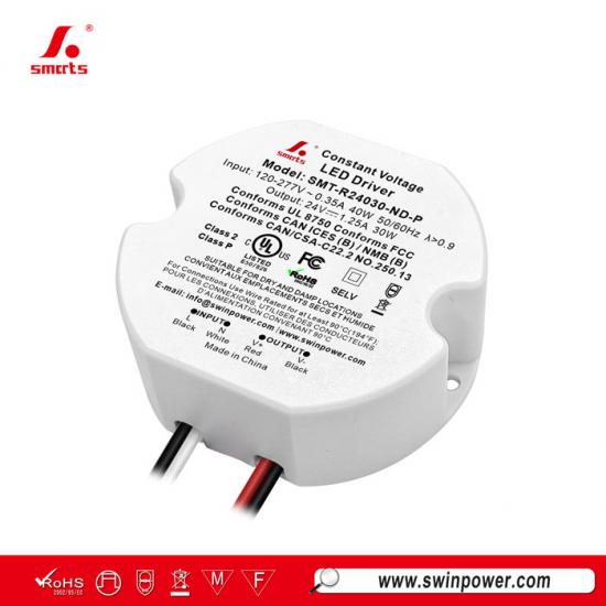 30W ronde constante spanning LED-voeding driver voor veeleisende LED-belastingen - Swin Power