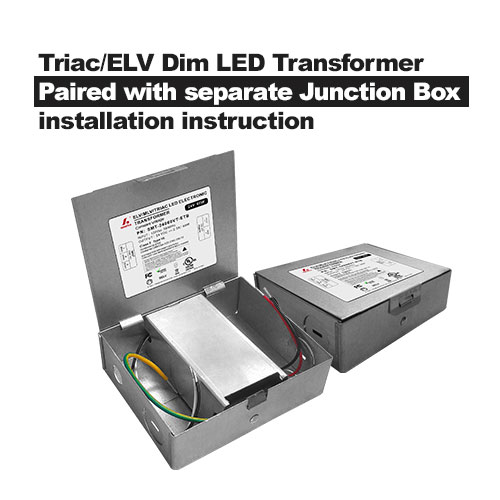 Triac/ELV Dim LED-transformator Gecombineerd met aparte installatie-instructies voor de aansluitdoos
