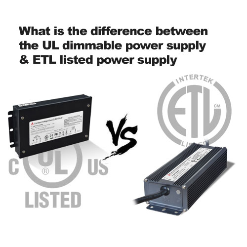 Wat is het verschil tussen de ul vermeld 20W / 45W triac dimbaar voeding en 24W / 48w Etl Moted Power Supply? 