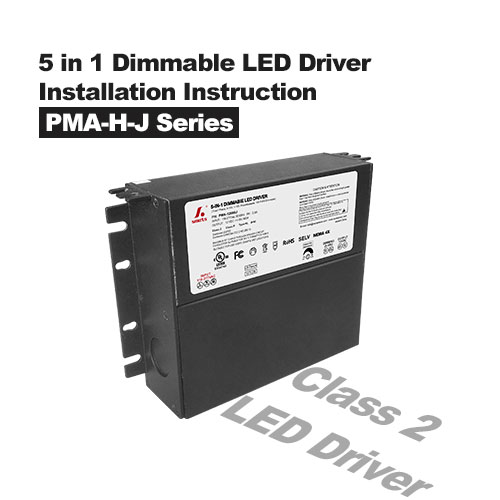 5-in-1 dimbare LED-driver en aansluitdoos PMA-HJ-serie installatie-instructies
