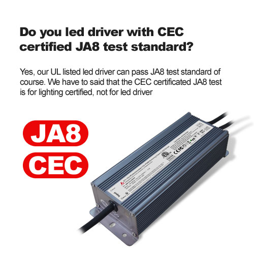leidde u bestuurder met CEC-gecertificeerde JA8-teststandaard?