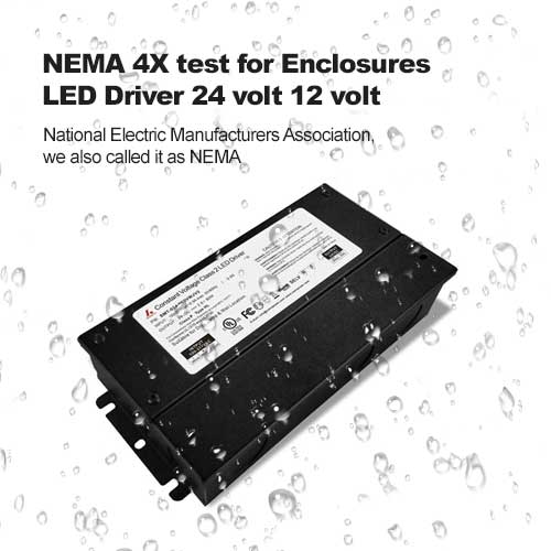NEMA 4X test voor Behuizingen LED Driver 24 volt 12 volt