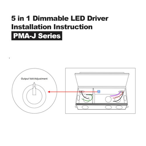 5-in-1 dimbare LED-driver en aansluitdoos PMA-J-serie installatie-instructies
