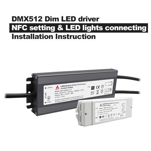 DMX512 Dim LED-driver NFC APP-instelling LED-lampjes aansluiten Installatie-instructies