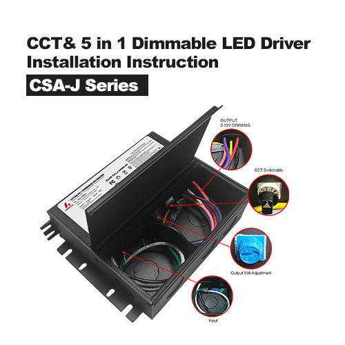 CCT& 5 in 1 dimbare LED-driver en aansluitdoos CSA-J-serie installatie-instructies