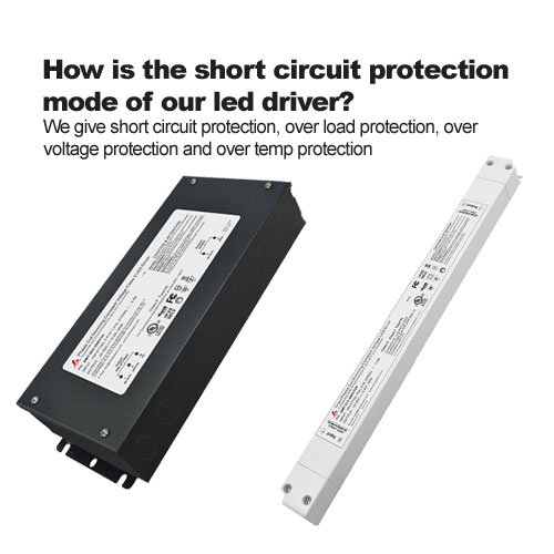 Hoe is de short circuit protection mode van onze led-driver?