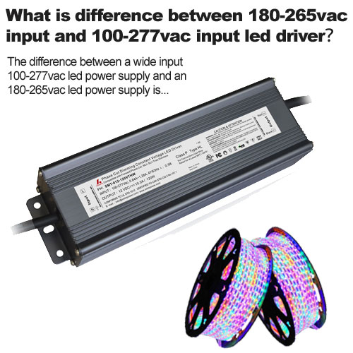 Wat is het verschil tussen 180-265vac input en 100-277vac input led driver?